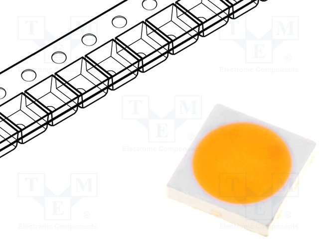 Gaismas diode SMD, neitrals balts(4000K), 3030(3x3x0.53mm), 104-135lm, 5.8...6.6V/150mA, 120°, 3030