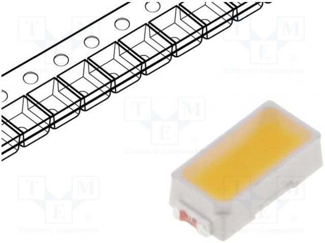 Gaismas diode SMD, auksts balts(5000(typ)K), 3014(3x1.4mm), 19-27lm, 2.9...3.5V/60mA, 120°, 3014