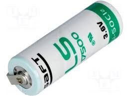 Litija baterija ar plakaniem izvadiem, lodēšanai, 3.6V, A, R23, Ø17x50mm, 3600mah, 22.61gr