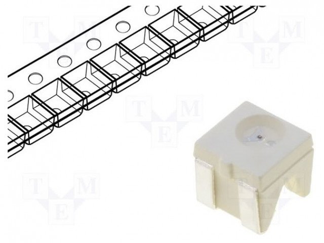 Gaismas diode SMD, dzeltena, leņķisks, 4040(4x3.6x4mm), 100-250mcd, 2...2.5V/20mA, 590nm, 120°, 4040