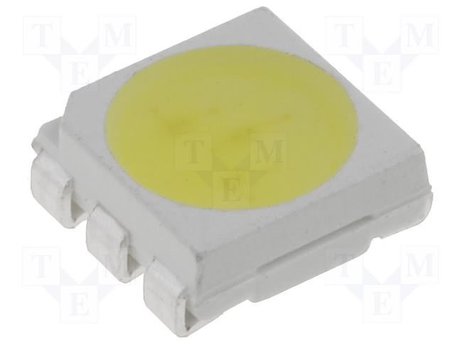 Gaismas diode SMD, silts balts(3000K), 7000...10000mcd(22...24lm), 5060, 2.8...3.4V/60mA, 120grad., 3 atseviškas LED vienā korpusā, PLCC6