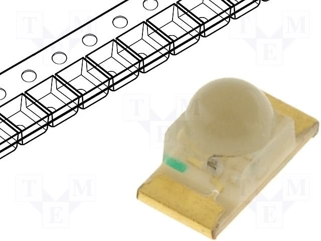 Gaismas diode SMD, zaļš, 1206, 110-350mcd, 2.1...2.5V/20mA, 568nm, 50°, 1206