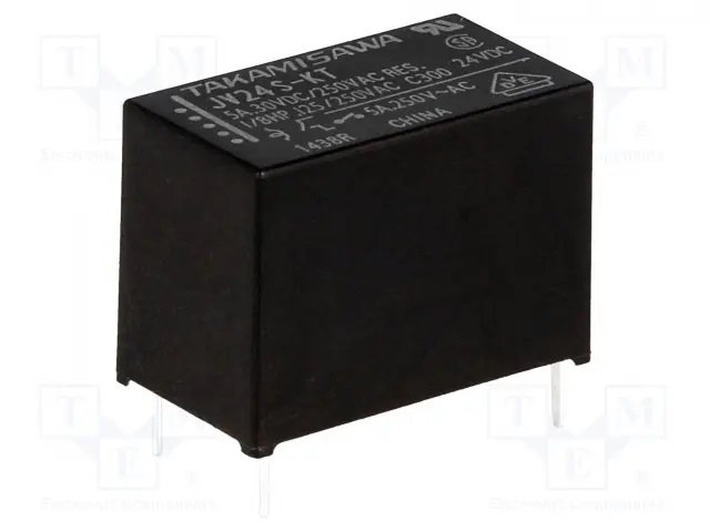 Relejs DC24V, SPST-NO, 5A/250VAC, 5A/30VDC, 2.88kΩ(8.3mA), viens kontakts uz saslēgšanu, 17.5x10x12.5mm, FUJITSU => analogs FRS16NHA-S51-24VDC