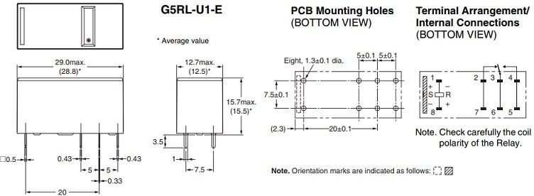 Relejs DC24V, SPDT, 16A/250VAC, 16A/24VDC, 960R, viens kontakts uz pārslēgšanu, bistabilais, 29x12.7x15.7mm, OMRON