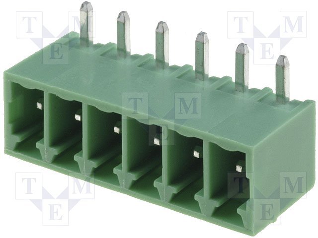 Terminal blocks PCB, štekers, 6pin, 3.50mm, 7A, leņķisks