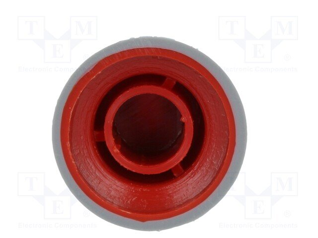 Potenciometru rokturitis Ø13x14mm, plastmasa, peleka/sarkana, Ø6mm, iespiežamā, svārki Ø16mm