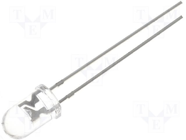 5mm, auksta balta, 14000...25000mcd, 15°, 2.8...3.8V/20mA, gaismas diode