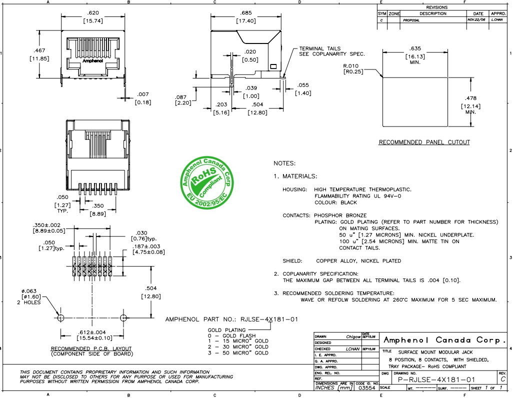 RJ45(8/8) ligzda uz šasija, SMD, ekranets