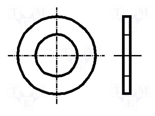 Paplaksne M2.5, Ø5/2.7x0.5mm