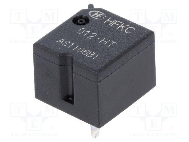 Relejs DC12V, SPST-NO, 20A/12VDC, 254Ω(47mA), viens kontakts uz saslēgšanu, 12x12.9x9.9mm, HONGFA RELAY