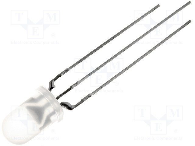 5mm, zaļš+sarkans ar kopīgo katodu, 50/60mcd, 60grad., gaismas diode