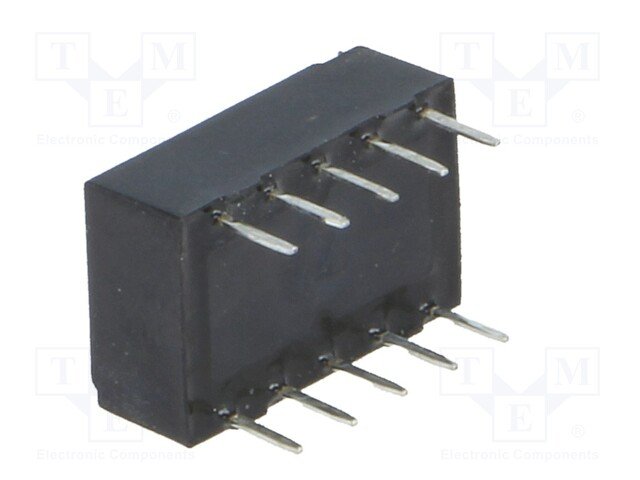 Relejs DC12V, DPDT, 2x0.5A/125VAC, 2x1A/30VDC, 1028R(11.67mA), divi kontakti uz pārslēgšanu, 14.3x9.3x5.4mm, RELPOL