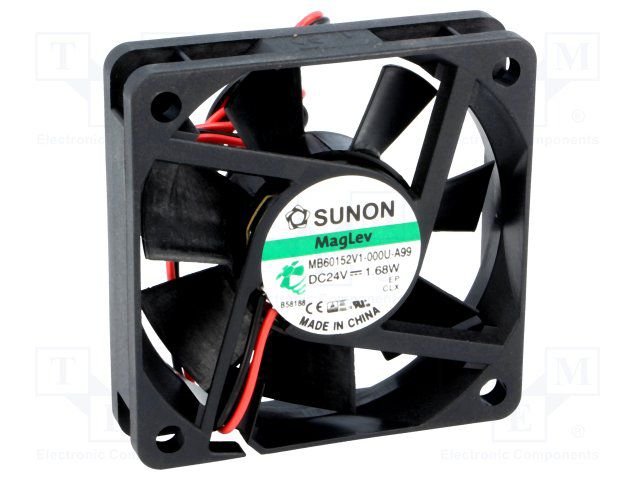 60x60x15mm, DC24V, MagLev, 35.49m3/h, 36db, 4300rpm, 1.68W, Ventilators