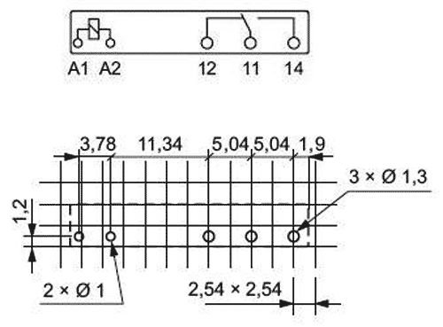 Relejs DC12V, SPDT, 6A/250VAC, 6A/24VDC, 848R(14mA), IP64, viens kontakts uz pārslēgšanu, 28x5x15mm, RELPOL