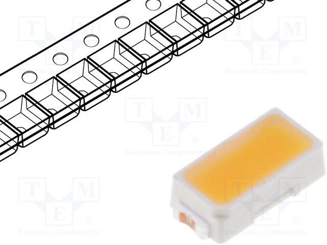 Gaismas diode SMD, silts balts(3000K), 3014(3x1.4mm), 17-25lm, 2.9...3.5V/60mA, 120°, 3014