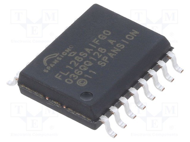 25FL128SAG SMD Mikroshēma Memory: NOR Flash, 128Mbit, Quad I/O, SPI, 120MHz, 2.7÷3.6V, SOP16