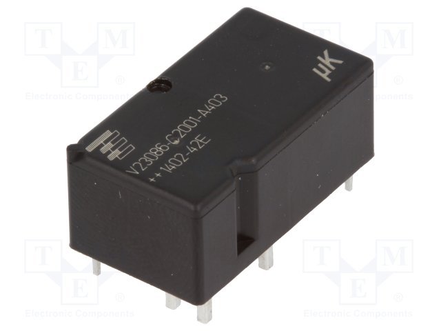 Relejs ar 2 tinumiem, 12VDC, SPDTx2, 25A/12VDC, 254R(47mA), 23.6x12.9x10.2mm, divi kontakti parallelu uz pārslēgšanu, TE Connectivity