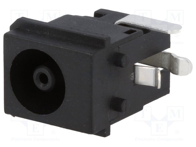 6.5/4.1/1.0mm, ligzda, THT, plastmasas, on/off, 2A/24VDC, LUMBERG