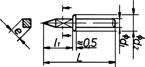 Bultveida savienotājs lodēšanai, THT, misiņš, Ø1mm, L=10.8mm, l=6.8mm