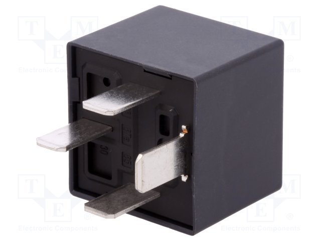 Relejs DC12V, SPST-NO, 40A/12VDC, 79.5R(150mA), viens kontakts uz sasslēgšanu, 26x26x22,7mm, HONGFA RELAY