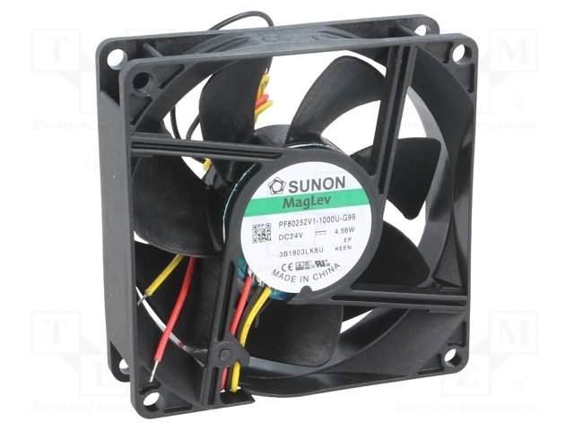 80x80x25mm, DC24V, MagLev, 96.33m3/h, 43.1dB, 4500rpm, 3.03W, Ventilators ar devejam F type