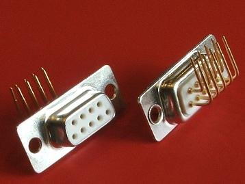 9PIN D-SUB, ligzda, gold, PCB type, leņķisks