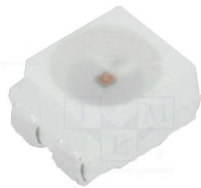 Gaismas diode SMD, dzeltens, 3528, PLCC4, 2180...2800mcd, 590nm, 2...2.6V/70mA, 120grad., kopājs katods, PLCC4