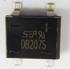 DB207S, SMD, 1000V, 2A, Taisngriežu tilts, DB-1S