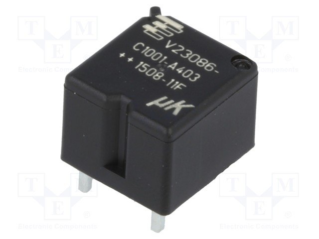 Relejs DC12V, SPDT, 25A/12VDC, 254R(47mA), viens kontakts uz saslēgšanu, 12.9x12x9.9mm, TE Connectivity