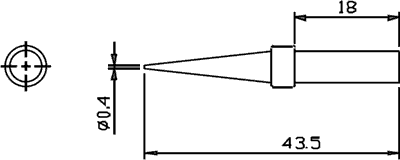 Loduzgalis D=5mm, L-18mm, konuss, 0.4mm, SR-623