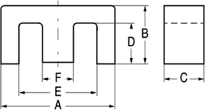 Ferits E65/32/27-3C94, material 3C94, Al=8600nH, Ve=79000mm3, Ae=540mm2, 205gr.