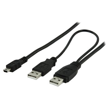 MiniUSB-A štekers/2xUSB štekers A, 2m