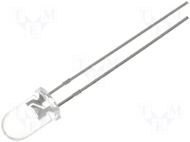 5mm, auksta balta, 13000...16000mcd, 20°, 2.8...3.8V/20mA, gaismas diode