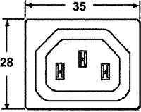 Tikla ligzda, 250VAC, 10A, C13(F), ar sprūdiem, šasijai