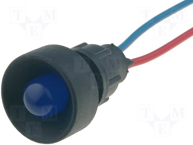 Gaismas diožu lampiņa 12-24V, D25.5mm, zila krasa