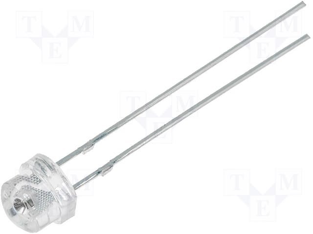 5mm(4.8mm), sarkana, 3000...4200mcd, 100°, 1.8...2.4V/20mA, 619-629nm, gaismas diode, Ø4.8x4.75mm, plakana
