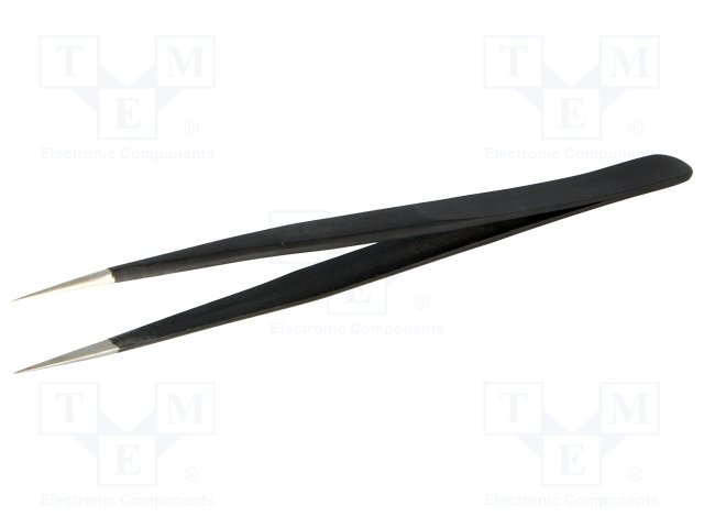 Pincete L=100mm, 0.5mm, ESD, taisns, asais gals