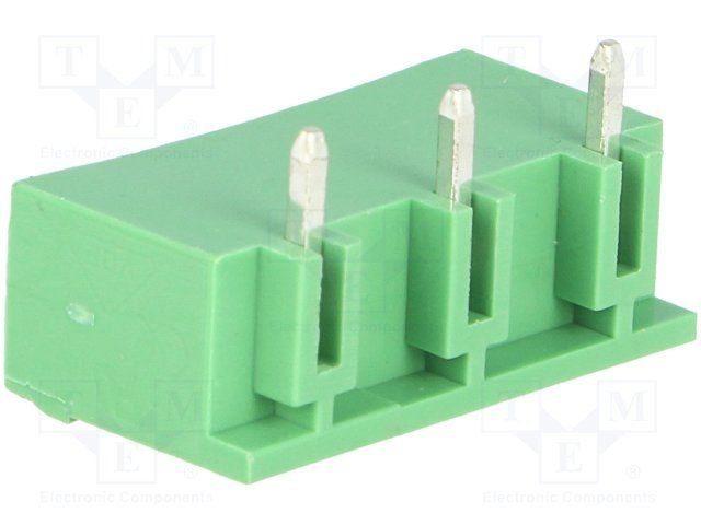 Terminal Blocks PCB, ligzda, 3pin, 7.5mm, 2.5mm2, 20A, 400V, leņķisks 90°
