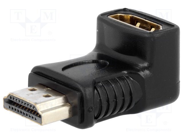 HDMI štekers uz HDMI ligzda, 90°, pārēja