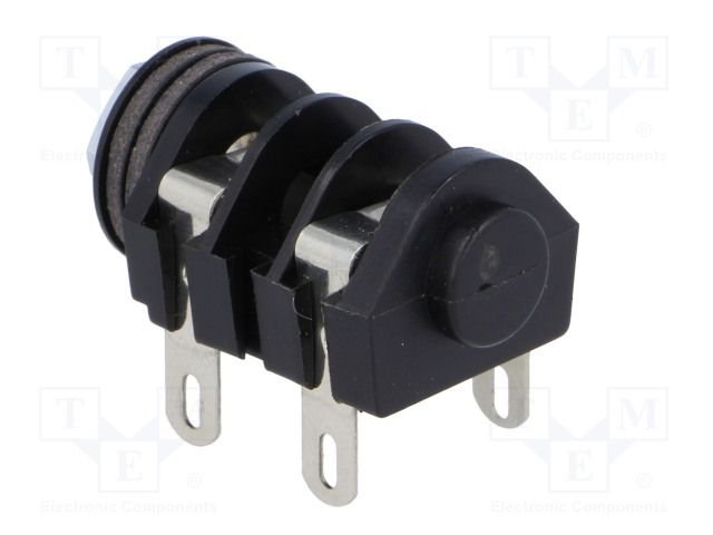 6.35mm ligzda, mono, plastmasas, vadam, skrūvejamas šasijai M9, plastmasu uzgrieznis sudrabots, on/of, CLIFF