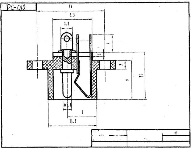 2.1*5.5mm, ligzda, vadam, on/off, 2A/12VDC, vertikala, 2 skrūves