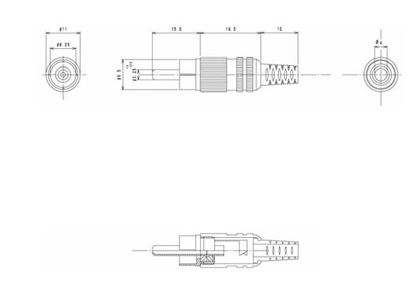 RCA štekers, metāla, melna krasa, Lumberg