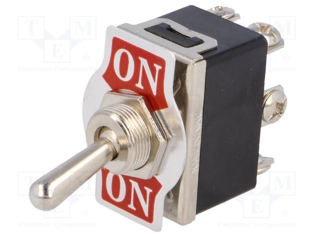 Tumblers, DPDT, ON-ON, 10A/250VAC, skrūvejamas, M12, 32.2x19.8x19mm, ar fiksaciju