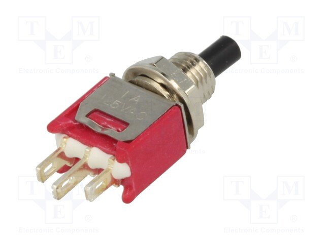 Poga SPDT, ON-(ON), 1A/125VAC, 1A/28VDC, Ø6.35mm, bez fiksacijas