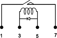 Herkona relejs, 5V(3.75-16V), SPST-NO, 1A/250V, viens kontakts(AgCdO), 19x5x7mm