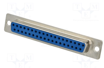 37PIN D-SUB, ligzda, gold, solder type