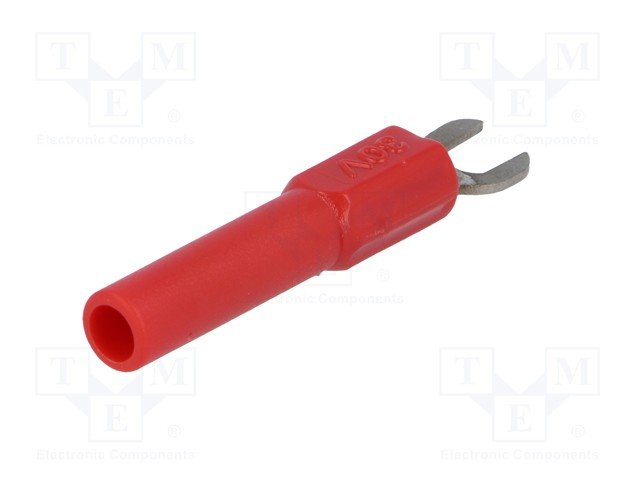 Dakša kontakts 4mm, 60VDC, 36A, 4mm ligzda, sarkana krasa