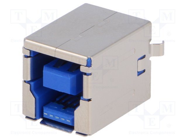 USB B(3.0) ligzda, uz šasija DIP montāža, vertikāla