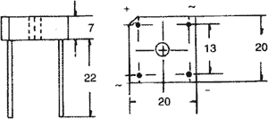 KBPC1004W Tiltiņš 400V 10A, apaļa veida izvadi