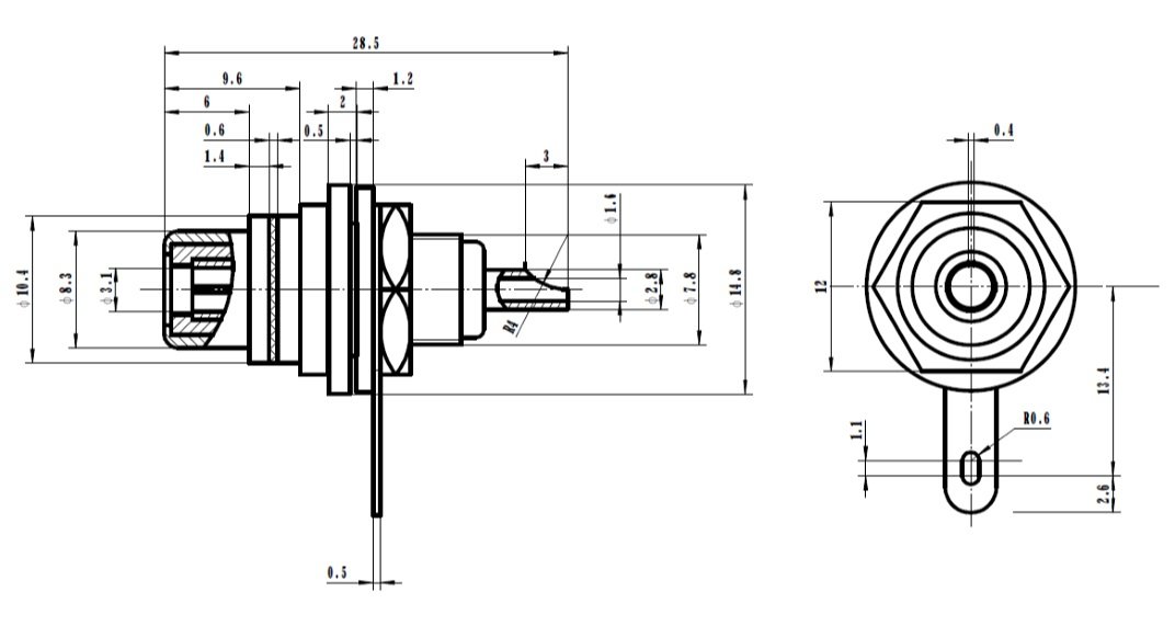 RCA ligzda uz šasijai GOLD, melna krasa